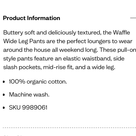 PACT WOMENS’S ORGANIC COTTON WAFFLE WIDE LEG CROP PANTS IN MAHOGANY SIZE MEDIUM - Picture 8 of 8